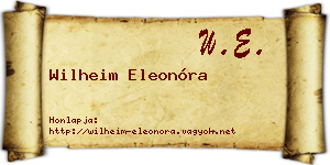 Wilheim Eleonóra névjegykártya